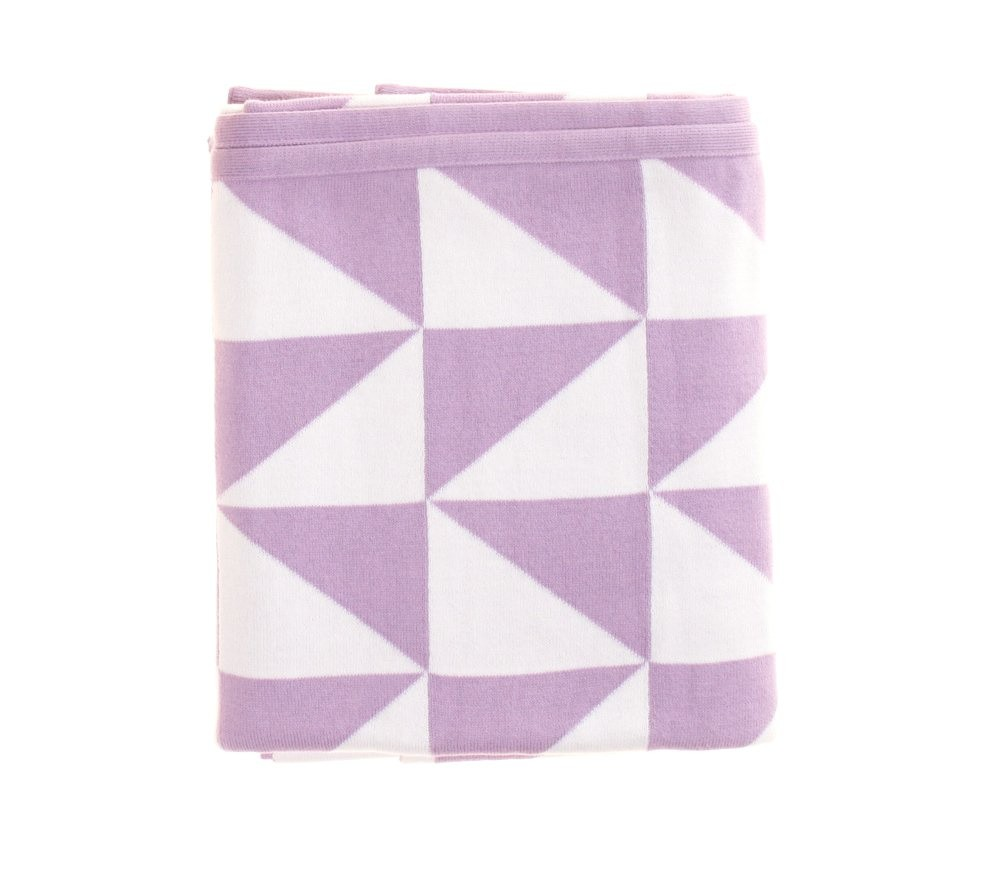 Lavendellila filt med geometriskt triangelmönster